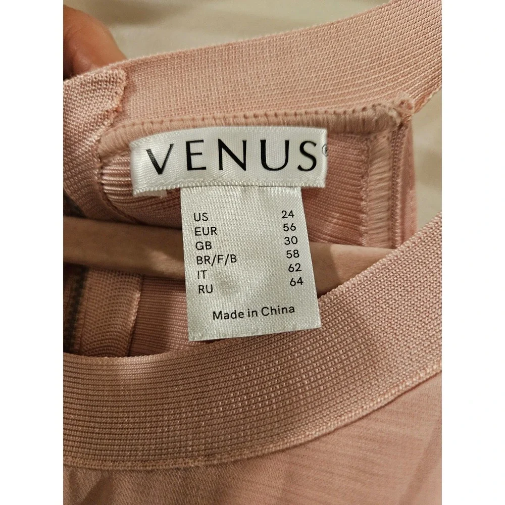 Venus Chiffon Overlay Bandage Dress Blush Hi Low Maxi Dress Women's Plus Size 24